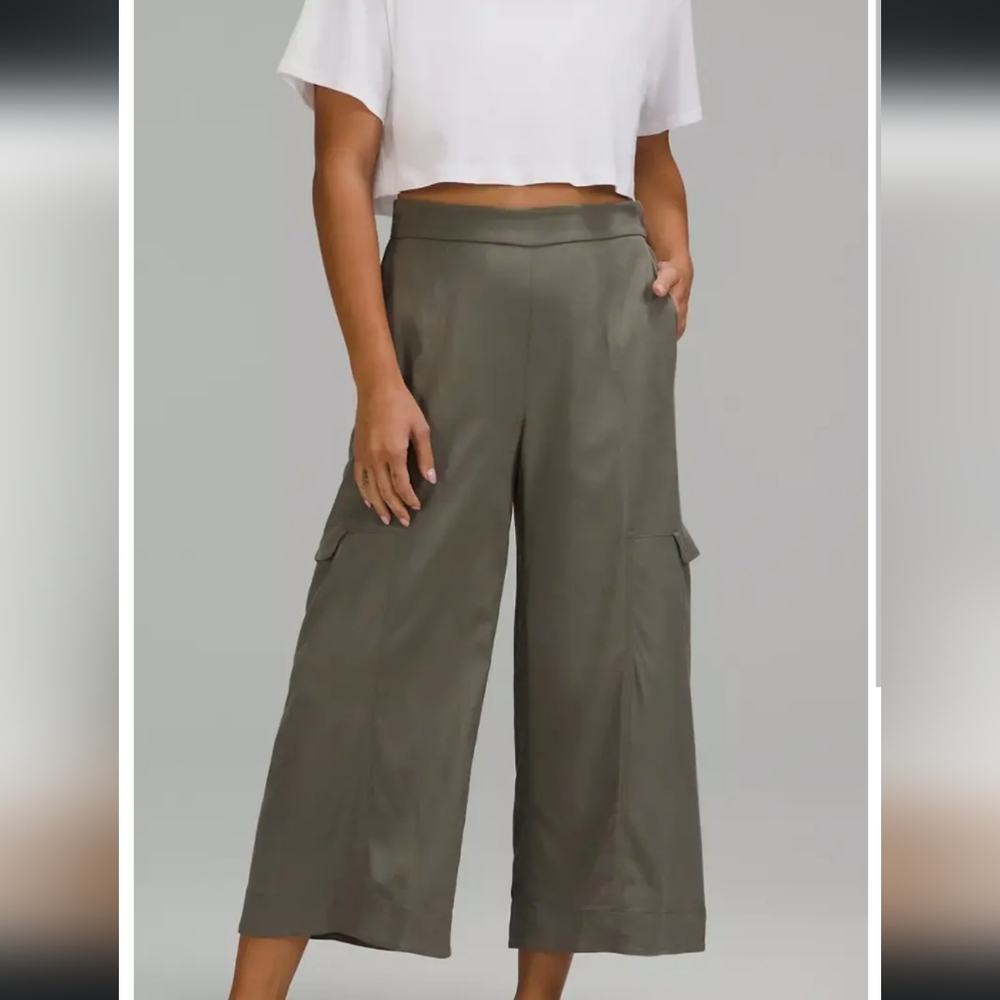 ❤️ LULULEMON ATHLETICA METROPOLIS MAVEN HIGH RISE WIDE LEG CROP PANTS, 6 (28)